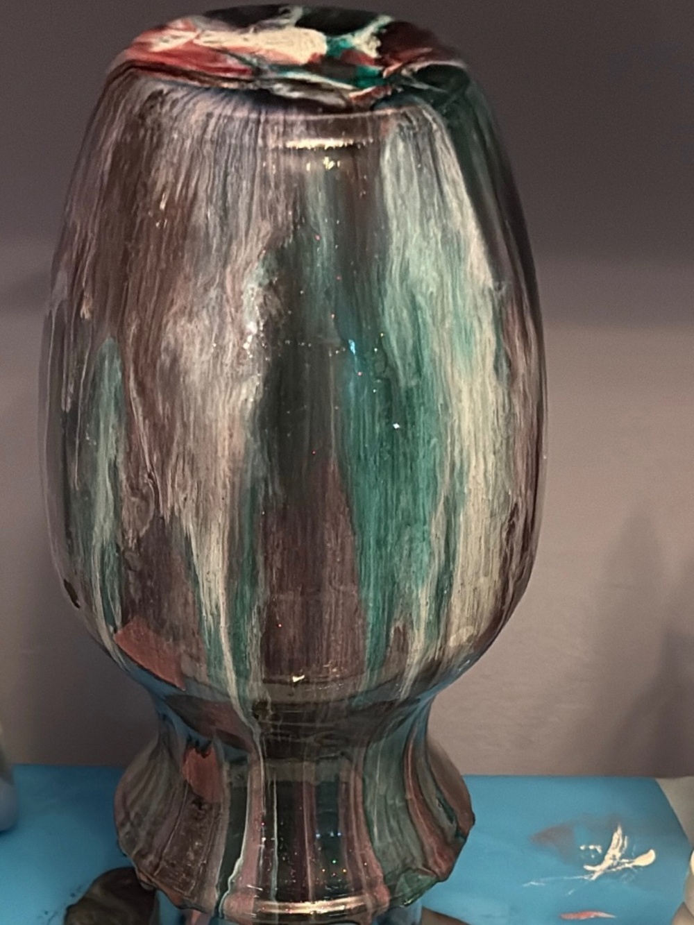 HOMEMADE RESIN POUR VASE WITH MATCHING TRAY